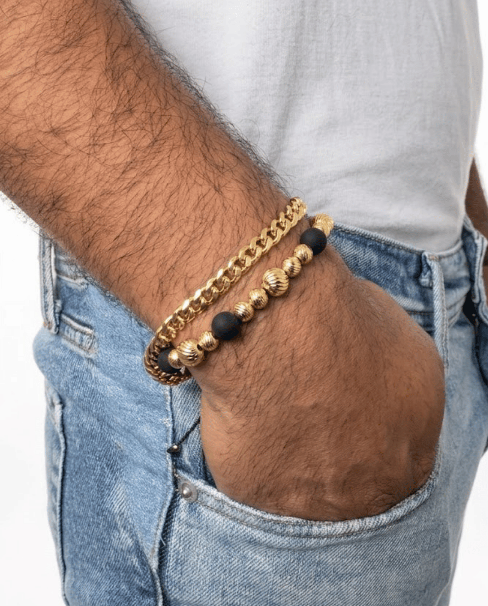 Combo Pulsera Cubana 6MM + Pulsera 11 Balines