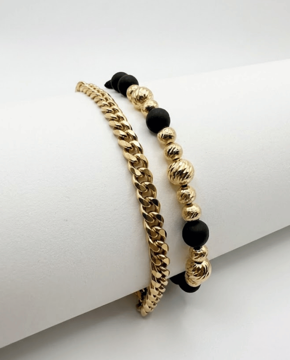 Combo Pulsera Cubana 6MM + Pulsera 11 Balines