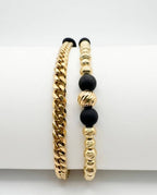 Combo Pulsera Cubana 6MM + Pulsera 15 Balines