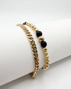 Combo Pulsera Cubana 6MM + Pulsera 15 Balines