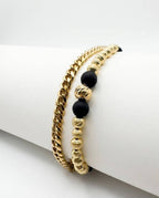 Combo Pulsera Cubana 6MM + Pulsera 15 Balines