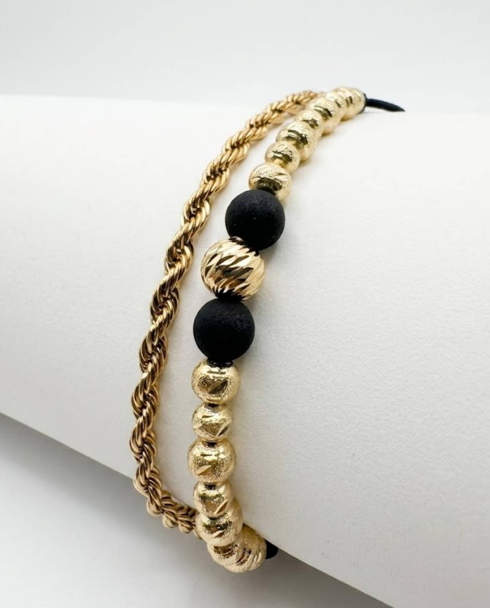 Combo Pulsera Lazo 4MM + Pulsera 15 Balines